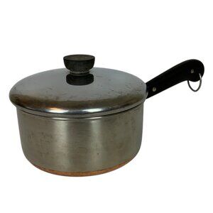 Vintage Revere Ware Copper Clad Stainless Steel 2 Quart Saucepan & Lid Pre-1968